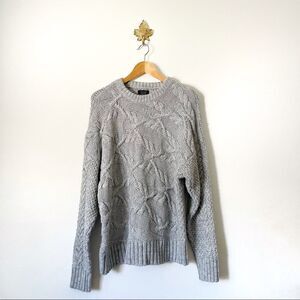 Zara Man Gray cable knit oversized winter sweater size Large preowned